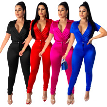 Summer sexy solid color women clothing casual 2 piece long pants set